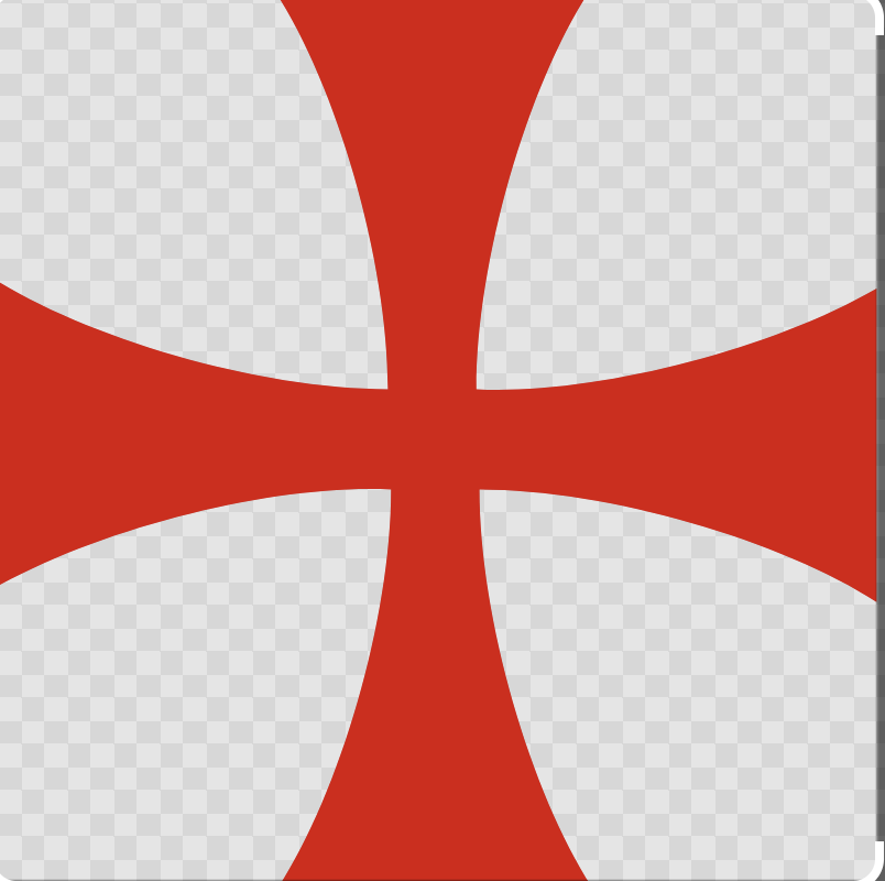 Red Templar Cross on a white background